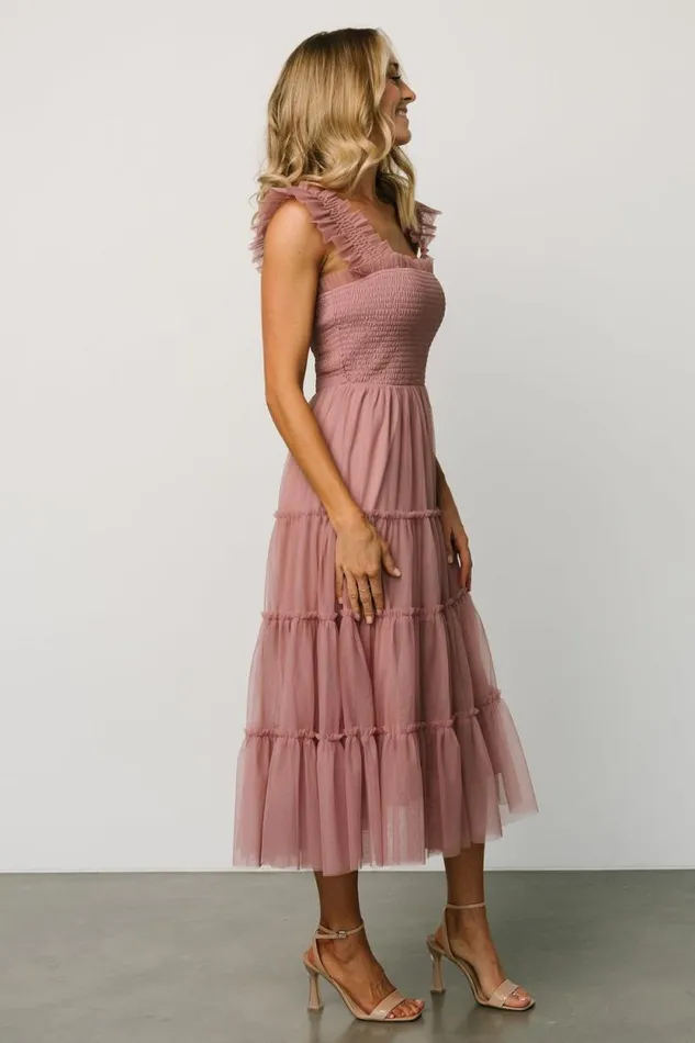 Women Emma Smocked Tulle Dress Dusty Rose Baltic Born Tulle Styles Women Emma Smocked Tulle Dress Dusty Rose Baltic Born Tulle Styles