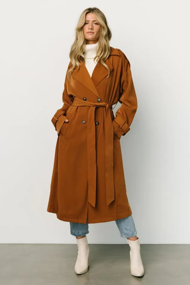 Women Escalante Trench Coat Camel Baltic Born Outerwear