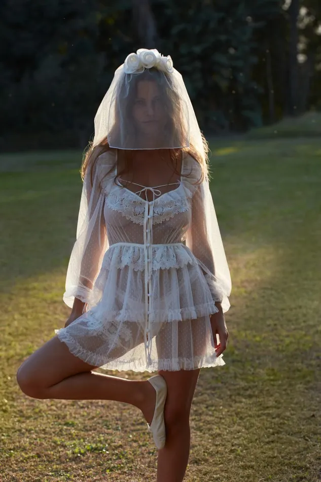 Women Eternal Rose Applique Slip Dress White For Love and Lemons Lingerie Women Eternal Rose Applique Slip Dress White For Love and Lemons Lingerie