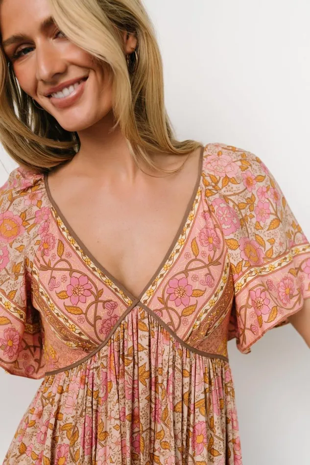 Women Evanthia Maxi Dress Vintage Blush Print Baltic Born Maxi Dresses