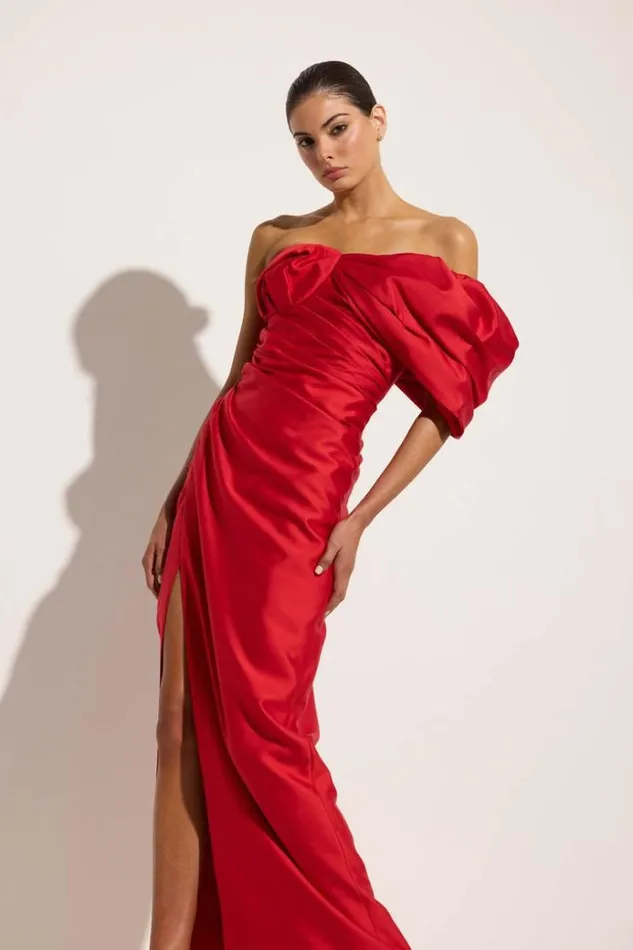 Women Evening Dresses Rachel Gilbert Marlo Gown In Cherry