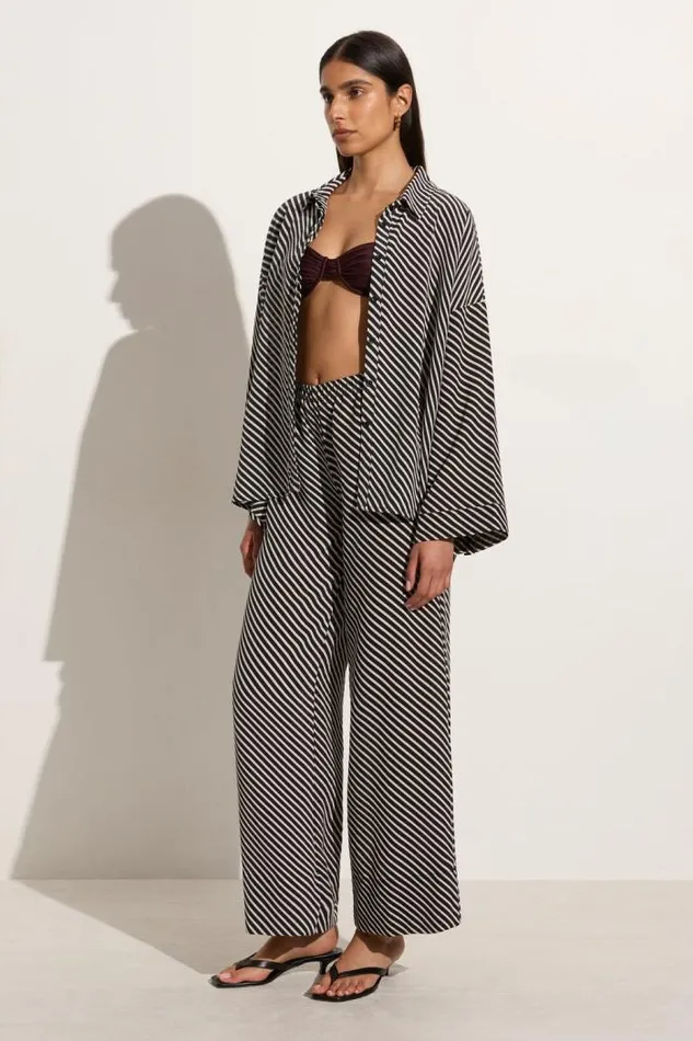 Women Faithfull The Brand Pants Monforte Pant Toscano Stripe Black