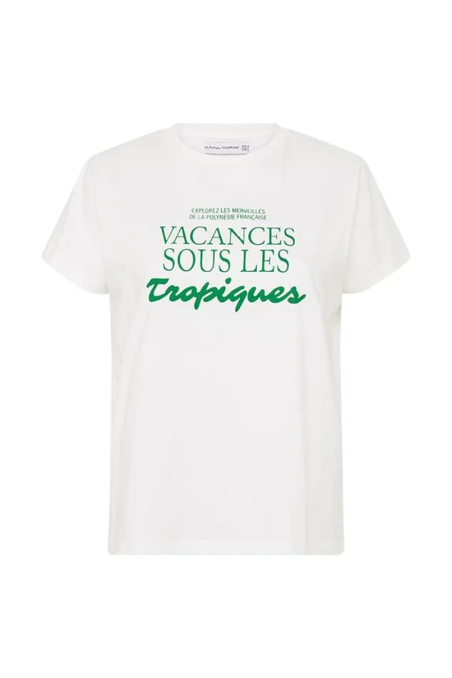 Women Faithfull The Brand Tops En Vacances Tee White Exclusive 8211 Final Sale