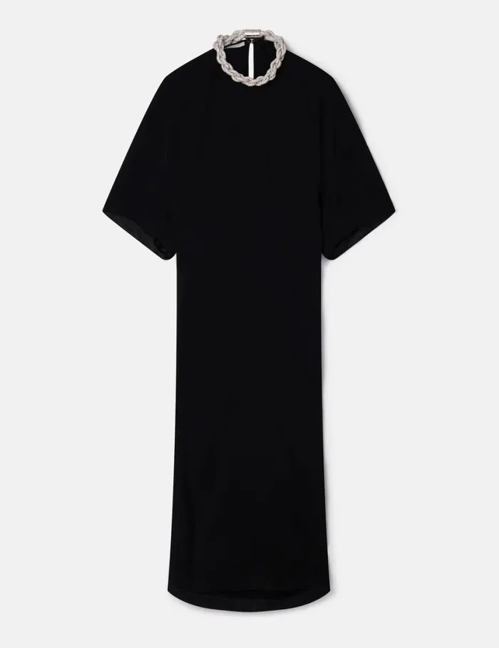 Women Falabella Crystal Chain Maxi Dress Black Stella McCartney Dresses