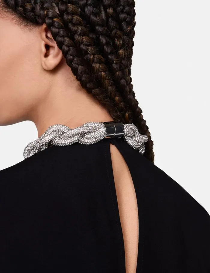 Women Falabella Crystal Chain Maxi Dress Black Stella McCartney Dresses Women Falabella Crystal Chain Maxi Dress Black Stella McCartney Dresses