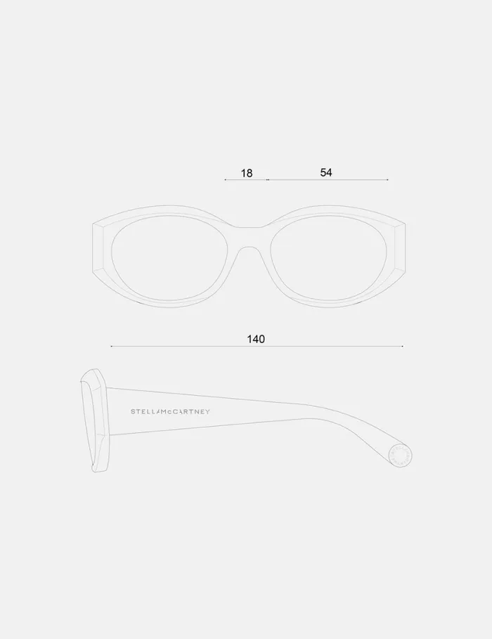 Women Falabella Oval Sunglasses Translucent Pearl Stella McCartney Sunglasses Women Falabella Oval Sunglasses Translucent Pearl Stella McCartney Sunglasses