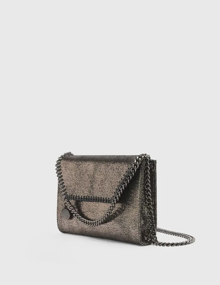 Women Falabella Wallet Crossbody Bag Dark Grey Metallic Stella McCartney Iconic Falabella Women Falabella Wallet Crossbody Bag Dark Grey Metallic Stella McCartney Iconic Falabella