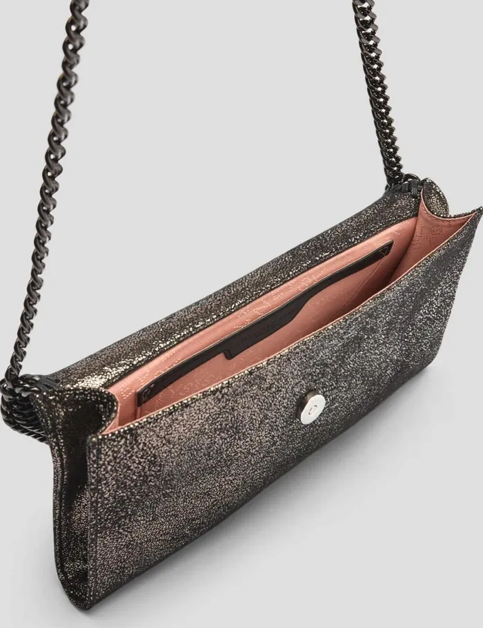 Women Falabella Wallet Crossbody Bag Dark Grey Metallic Stella McCartney Iconic Falabella Women Falabella Wallet Crossbody Bag Dark Grey Metallic Stella McCartney Iconic Falabella