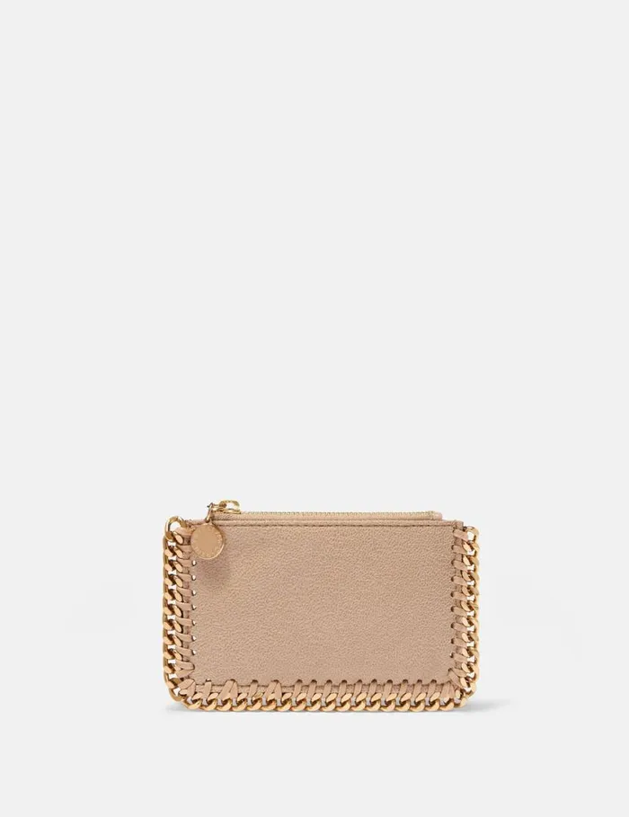 Women Falabella Zip Cardholder Butter Cream Stella McCartney Iconic Falabella
