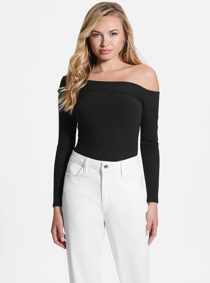 Women Fashion Tops GUESS Eco Black Amelia Top