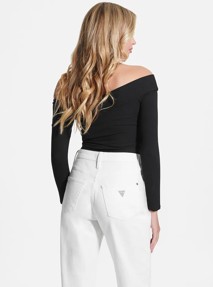 Women Fashion Tops GUESS Eco Black Amelia Top Women Fashion Tops GUESS Eco Black Amelia Top