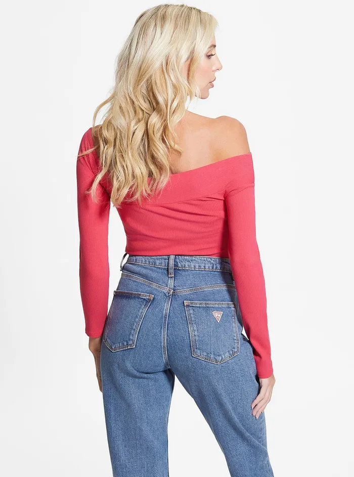Women Fashion Tops GUESS Eco Pink Amelia Top Women Fashion Tops GUESS Eco Pink Amelia Top