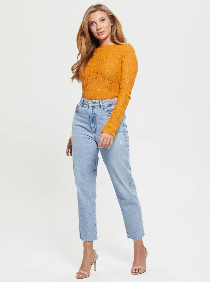 Women Fashion Tops GUESS Ginger Nathalie Knit Top Women Fashion Tops GUESS Ginger Nathalie Knit Top