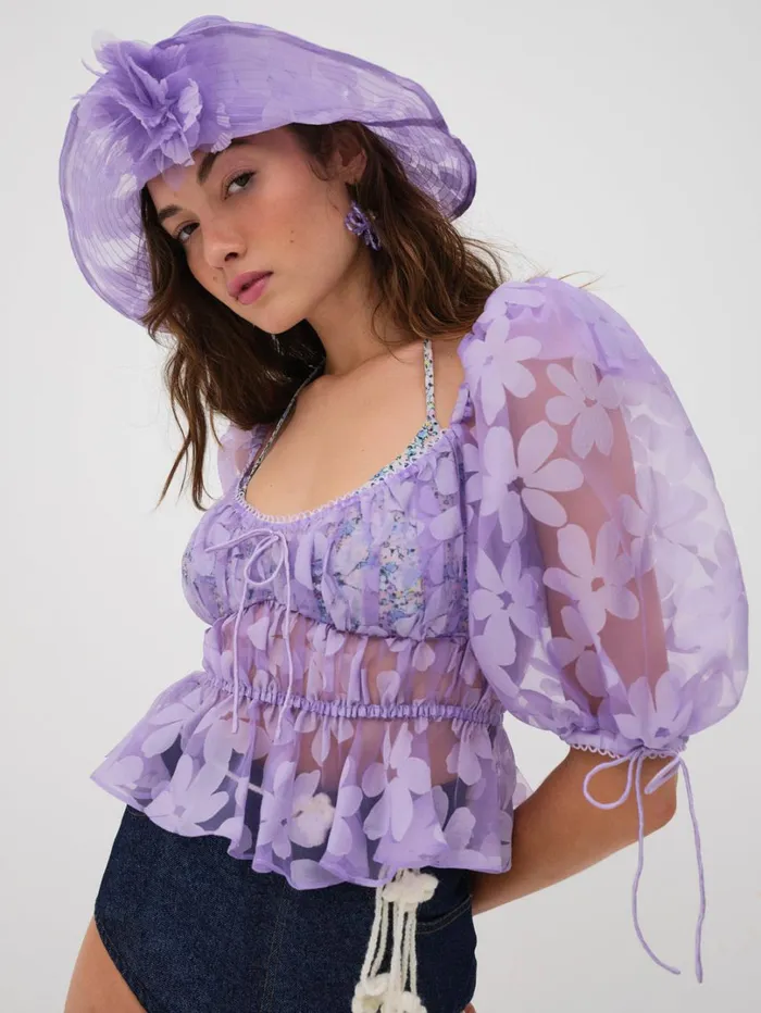 Women Fran Top Purple For Love and Lemons Tops