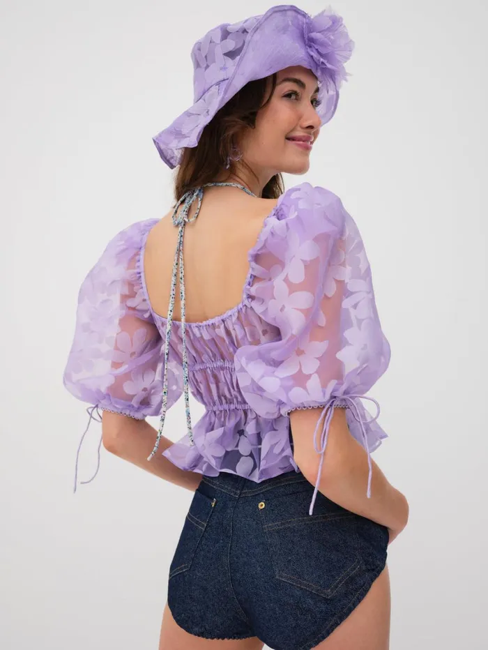 Women Fran Top Purple For Love and Lemons Tops Women Fran Top Purple For Love and Lemons Tops