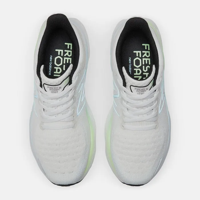 Women Fresh Foam X 1080v12 White With Bleach Blue And Green Aura New Balance Running Women Fresh Foam X 1080v12 White With Bleach Blue And Green Aura New Balance Running