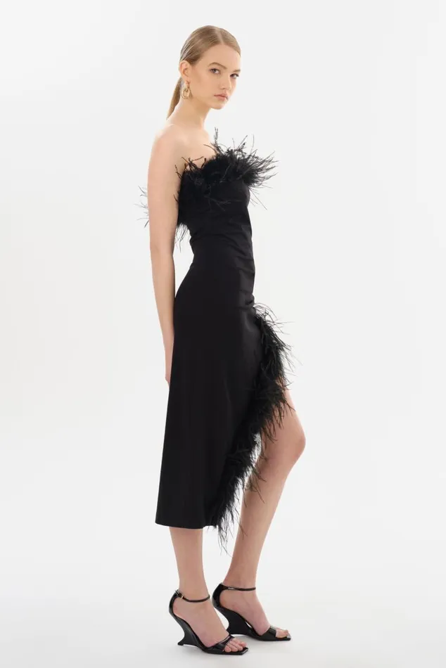 Women FREYA Strapless Midi Dress Black LAMARQUE Dresses