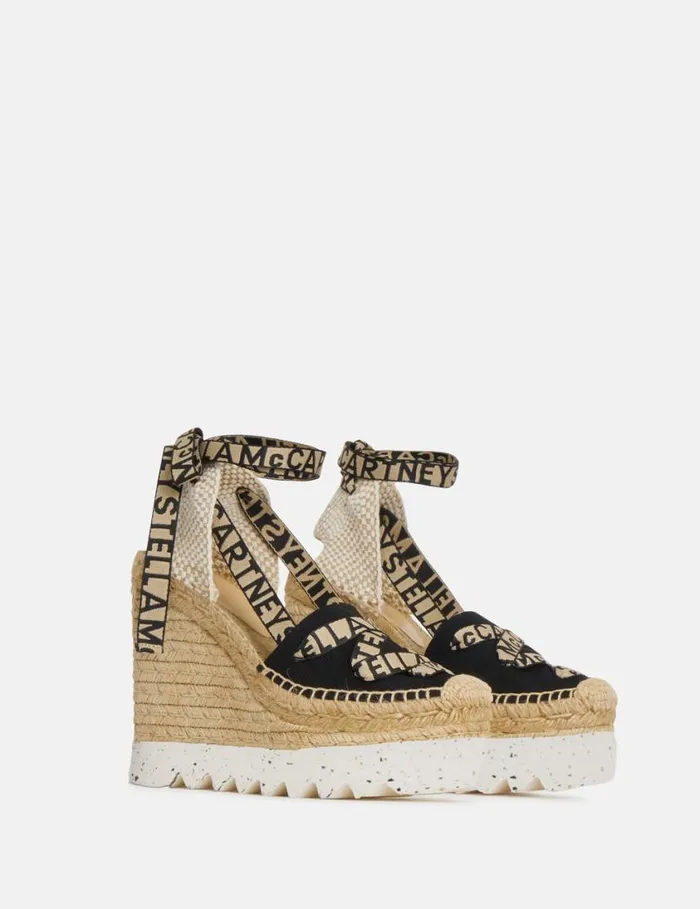 Women Gaia Platform Espadrille Wedges Black Stella McCartney Espadrilles