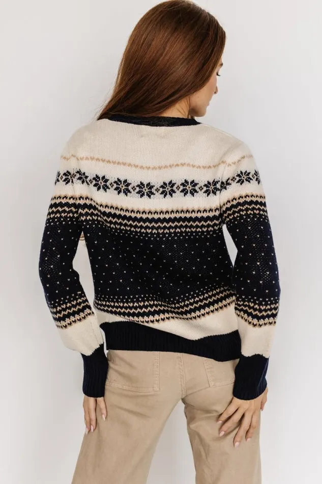 Women Griffin Knit Sweater Navy Multi Baltic Born Sweaters Women Griffin Knit Sweater Navy Multi Baltic Born Sweaters
