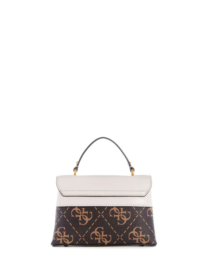 Women Half Flap GUESS Brown Logo Berta Mini Crossbody Bag