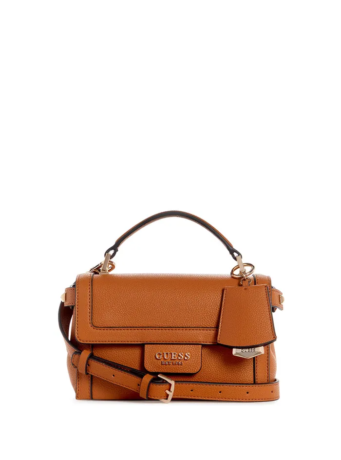 Women Half Flap GUESS Cognac Angy Crossbody Bag