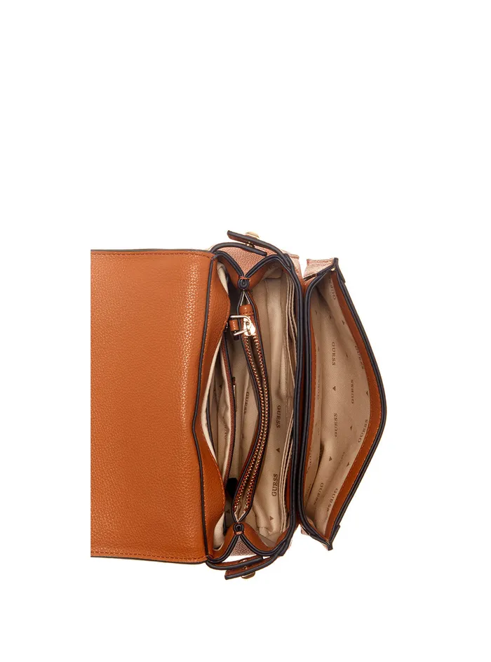 Women Half Flap GUESS Cognac Angy Crossbody Bag