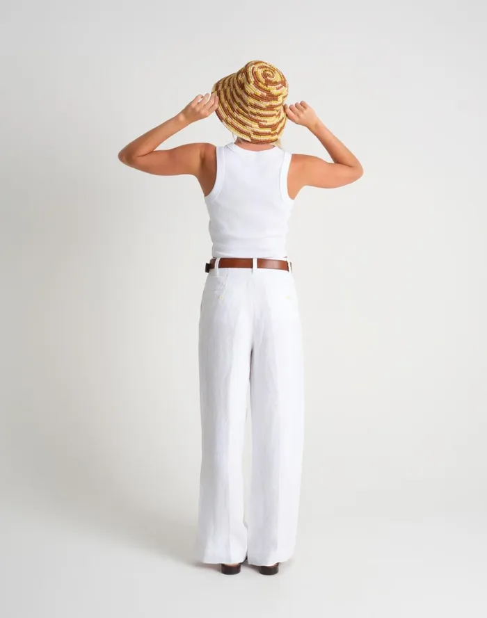 Women Hats Madewell MINGA Crocheted Striped Bucket Hat Orange Multi