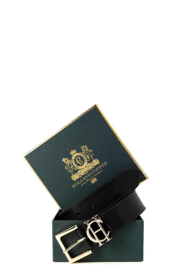 Women HC Classic Logo Belt Black Holland Cooper Belts