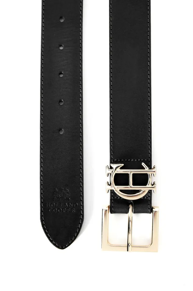 Women HC Classic Logo Belt Black Holland Cooper Belts Women HC Classic Logo Belt Black Holland Cooper Belts