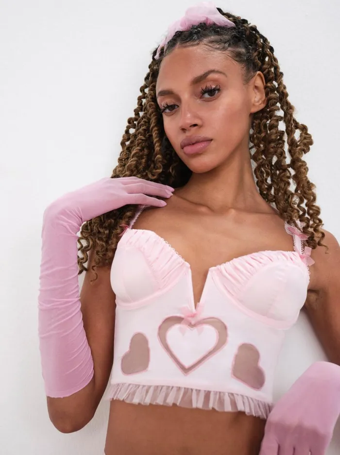 Women Heart Bustier Pink For Love and Lemons Lingerie Women Heart Bustier Pink For Love and Lemons Lingerie