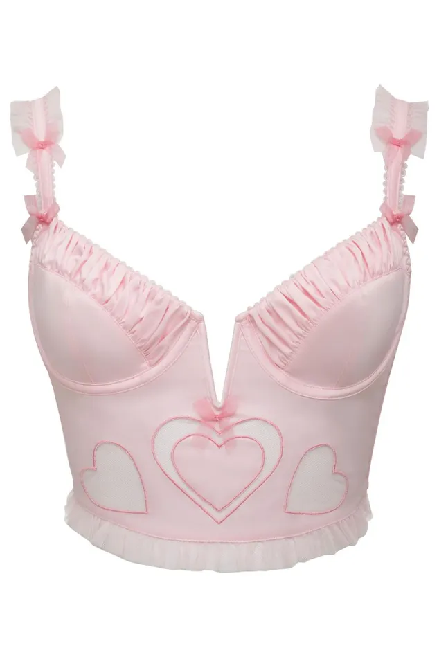Women Heart Bustier Pink For Love and Lemons Lingerie Women Heart Bustier Pink For Love and Lemons Lingerie