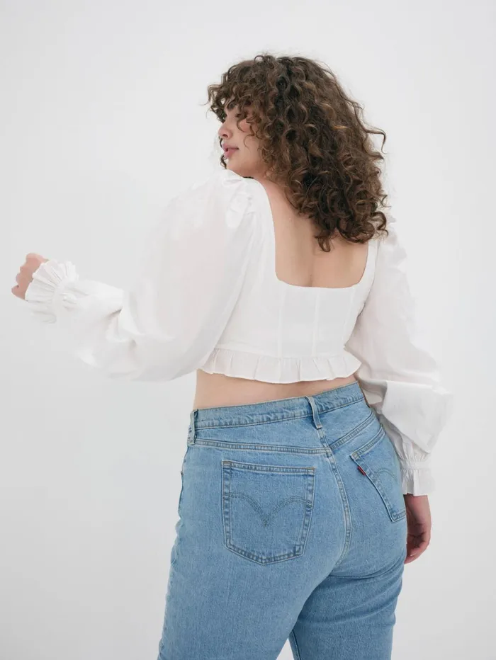 Women Heather Long Sleeve Corset Top White For Love and Lemons Tops Women Heather Long Sleeve Corset Top White For Love and Lemons Tops