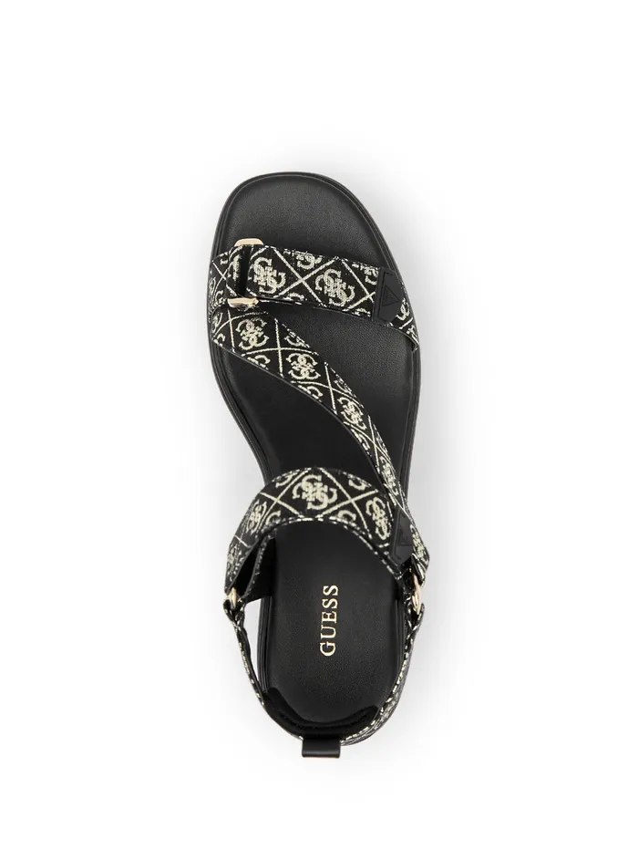 Women Heels GUESS Black Ocilia Logo Wedge Sandal Women Heels GUESS Black Ocilia Logo Wedge Sandal