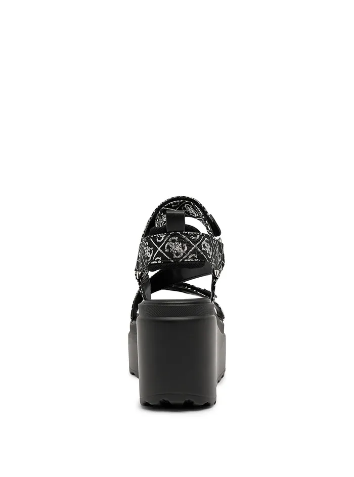 Women Heels GUESS Black Ocilia Logo Wedge Sandal Women Heels GUESS Black Ocilia Logo Wedge Sandal