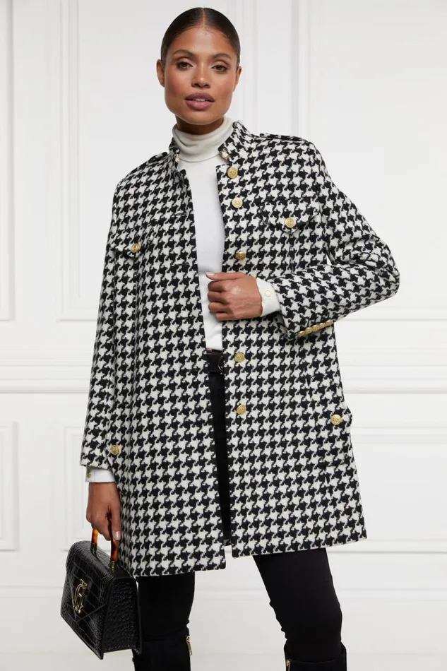 Women Highbury Cape Coat Large Scale Houndstooth Holland Cooper Tailoring
