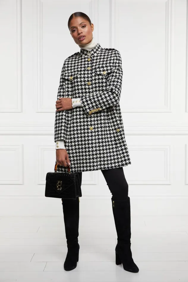 Women Highbury Cape Coat Large Scale Houndstooth Holland Cooper Tailoring