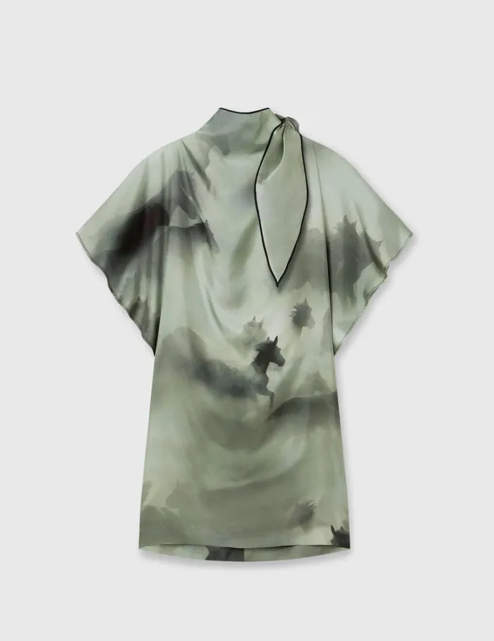 Women Horse Print Dress Sea Green Stella McCartney Dresses