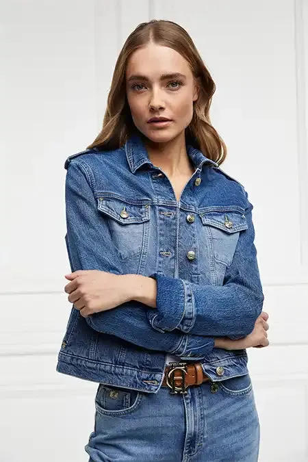 Women Iconic Denim Jacket Classic Indigo Holland Cooper Jackets Women Iconic Denim Jacket Classic Indigo Holland Cooper Jackets
