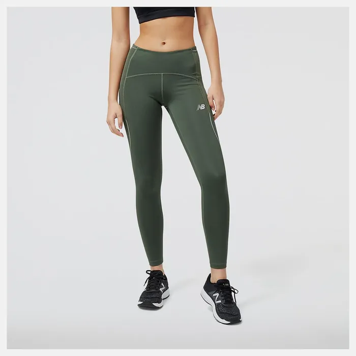 Women Impact Run Tight Deep Olive Green New Balance Pants and Leggings