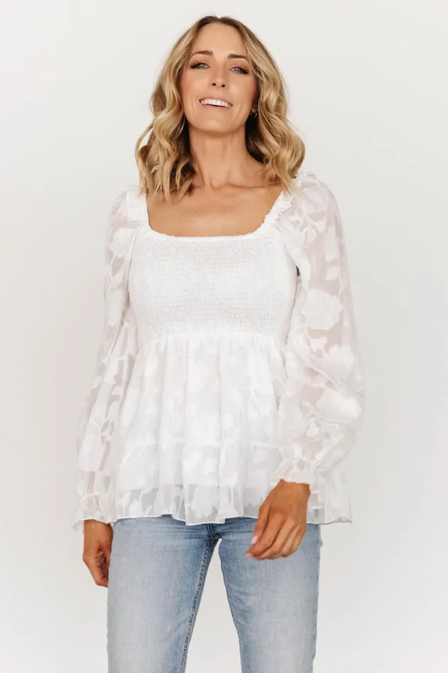 Women Ines Smocked Top White Baltic Born Blouses and Shirts Women Ines Smocked Top White Baltic Born Blouses and Shirts