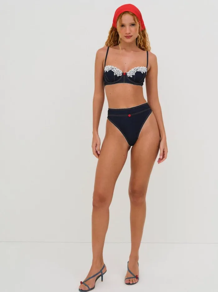 Women Iris High Waisted Panty Blue For Love and Lemons Lingerie