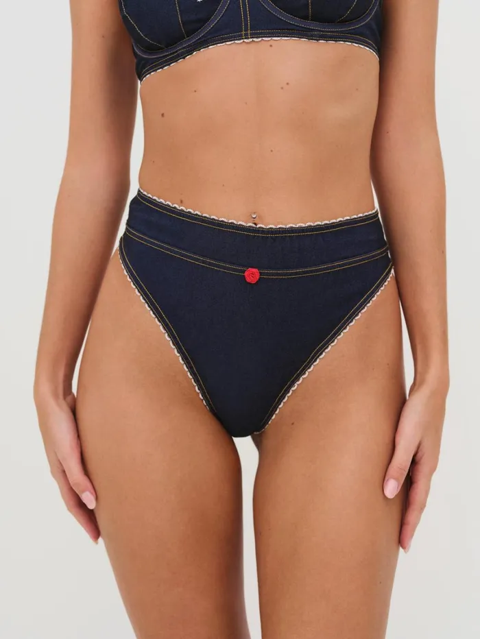 Women Iris High Waisted Panty Blue For Love and Lemons Lingerie Women Iris High Waisted Panty Blue For Love and Lemons Lingerie