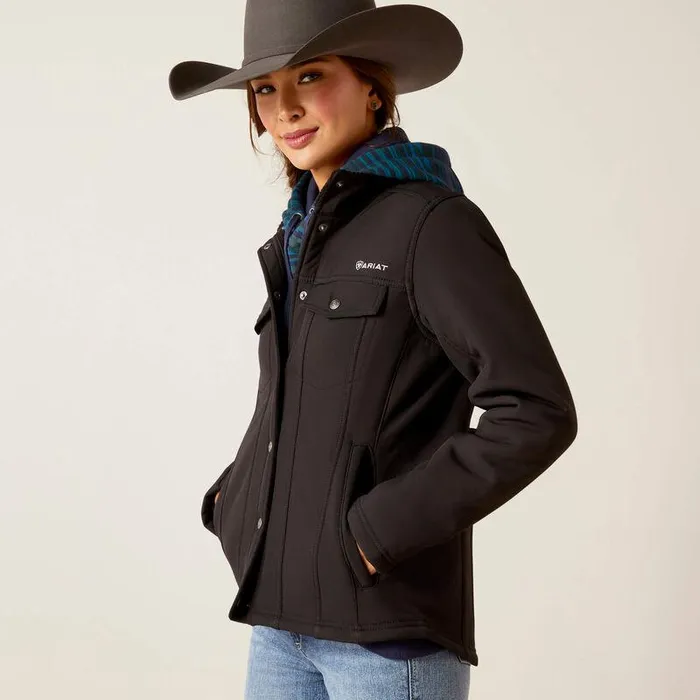 Women Jackets and Vests Ariat Berber Back Softshell Jacket Black Women Jackets and Vests Ariat Berber Back Softshell Jacket Black
