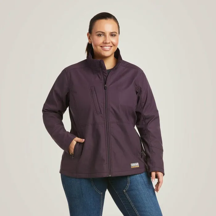 Women Jackets and Vests Ariat Rebar Stretch Canvas Softshell Jacket Plum Perfect Women Jackets and Vests Ariat Rebar Stretch Canvas Softshell Jacket Plum Perfect