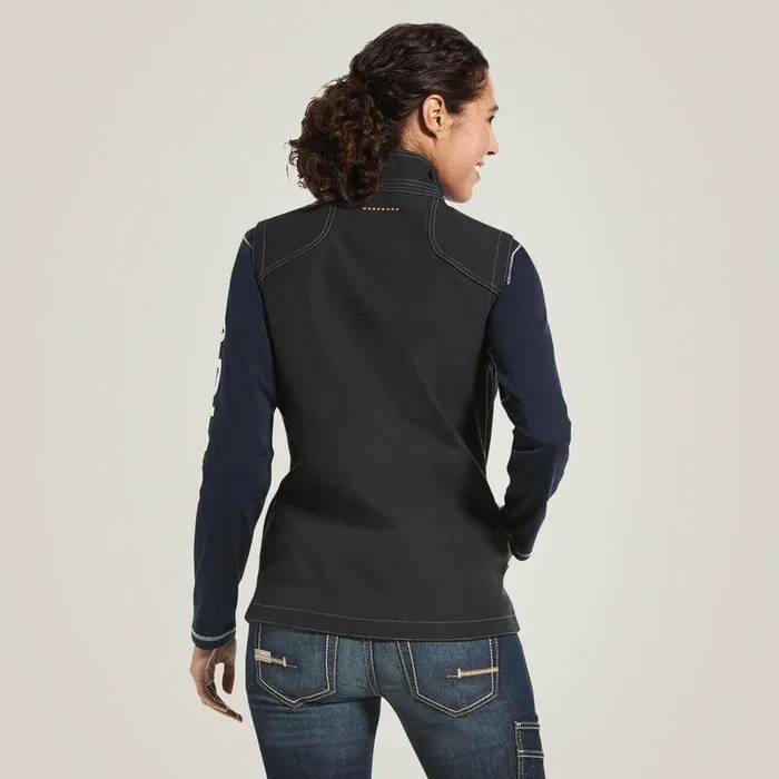Women Jackets and Vests Ariat Rebar Stretch Canvas Softshell Vest Black Women Jackets and Vests Ariat Rebar Stretch Canvas Softshell Vest Black
