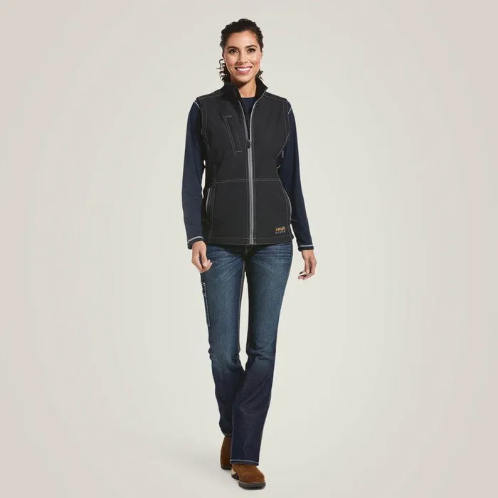 Women Jackets and Vests Ariat Rebar Stretch Canvas Softshell Vest Black Women Jackets and Vests Ariat Rebar Stretch Canvas Softshell Vest Black