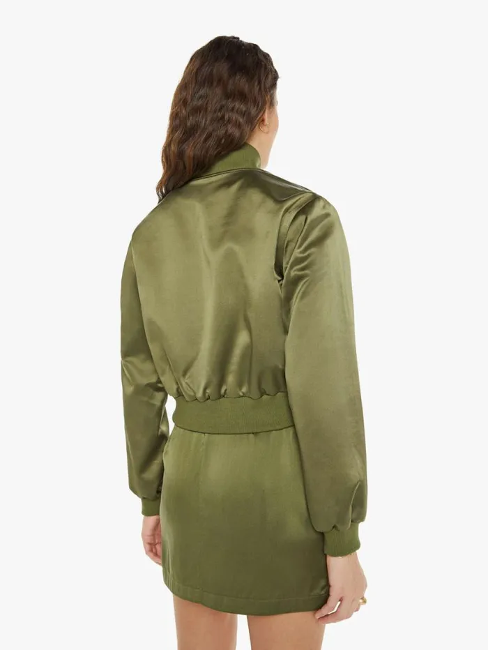 Women Jackets Mother Denim Cala Shrunken Bomber Olive