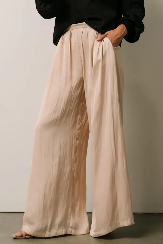 Women Jayla Palazzo Satin Pant Champagne Baltic Born Pants