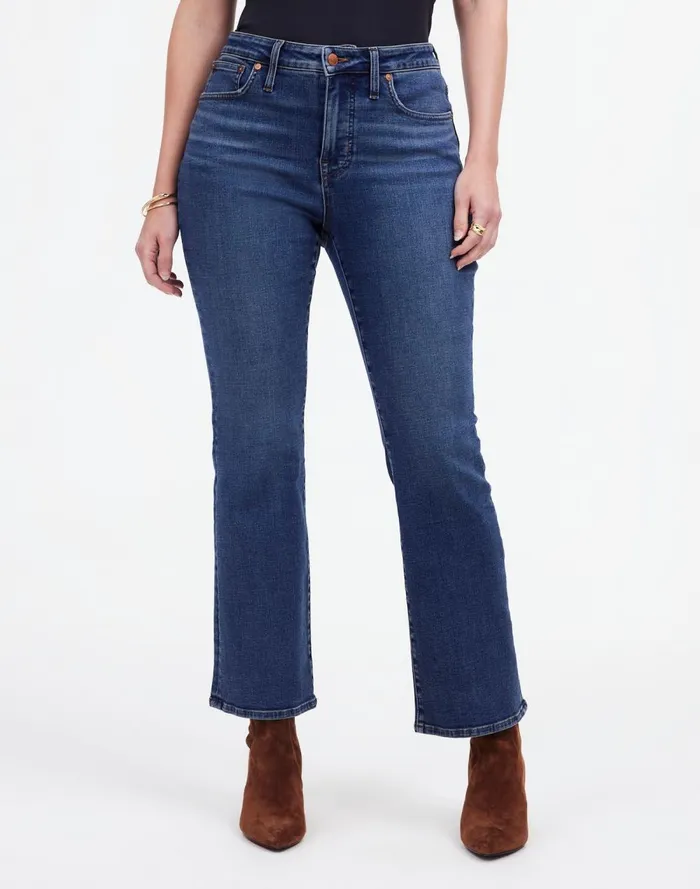 Women Jeans Madewell Curvy Kick Out Crop Jeans In Lenoir Wash Lenoir Wash