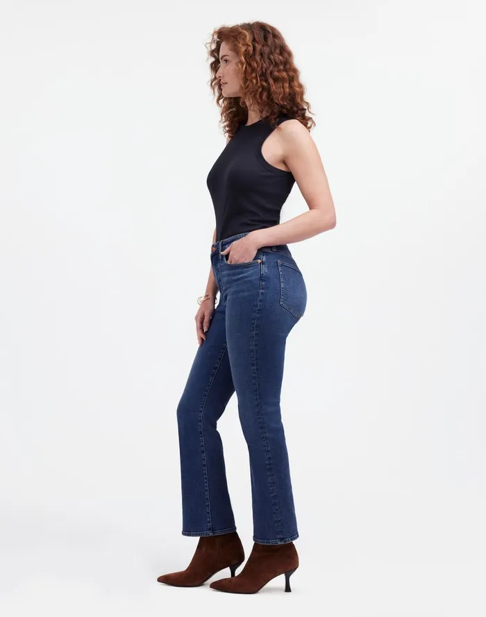 Women Jeans Madewell Curvy Kick Out Crop Jeans In Lenoir Wash Lenoir Wash
